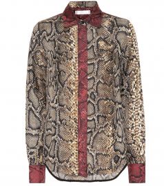 Slim snake-print silk shirt at Mytheresa